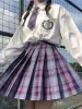 Dresses Sifreyr Plaid Women Pleated Skirt Preppy Style High Waist Student School Tennis Skirts Cute A Line Mini Skirts Girls Dance Skirt