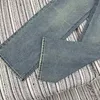 Damesjeans Designer Vroege lente Nieuwe mode Gewassen Hoge taille Afslankende letter Omgekeerde driehoek Label denim broek met rechte pijpen 4RKB