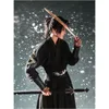 Kinesisk silkesrock Ancient Knight Hanfu Men Women Aldult Kimono Swordman Traditionell Vintage Ethnic Cosplay Dance Costume 240320