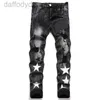 Jeans pour hommes Designer Jeans Hommes Pantalons Lin Hip Hop Hommes Distressed Ripped Biker Slim Fit Moto Denim pour 240305