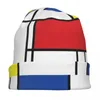 Berets Art Beanie Hats Mondrian Minimalist De Stijl Modern Skullies Beanies Outdoor Adult Unisex Caps Design Trendy Bonnet