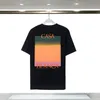 US Style Men Gradient Picture Print Tee Women Summer Vintage Casual Short Sleeve T Shirt 3XL 24ss 0305