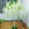 Fiori decorativi Elegante bianco artificiale fiore di seta Simulazione Albero Glicine Douhua Alberi che desiderano per la decorazione del corridore della navata laterale della fase di nozze