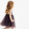 Robes d'été en Tulle pour filles de 1 à 6 ans, manches courtes, à pois, noir, mode, fête pour enfants, princesse, 2024