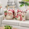 Nowy Merry Pink Snowman Santa Claus Home Sofa Poduszka Poduszka Dekoracja przyjęcia Birthday Party Dekoracja