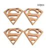 Beech Wooden Superman Teether Unfinished Wood Animal Food Grade Baby Wood Ring Teether DIY Nursing Necklace Charms Pendant1296602