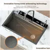 Kitchen Sinks Digital Display Waterfall Sink rostfritt stål Kök stort Enkel Modern Intelligent Mtifunctional Drop Delivery Home DHI2V