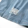 Kvinnorjackor Jackor Spring Sequins Hylsa denim överdimensionerade Hole Basic Coat Fashion Ladies Jeans 240305