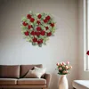 Dekorativa blommor Valentiner Wreath Day Heart Shaped Floral Wedding Party för Window Tree Bedroom Door Decoration
