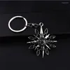 Keychains Arrival Zinc Alloy Material Car Accessory Key Chain Snowflake Keychain Compass Keyring Backpack Pendant Exploration Tool