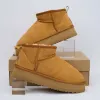 Designer Clássico Ultra Mini Botas Botas de Neve Plataforma Curta Mulheres Homens Pele De Carneiro Tasman Tazz Castanha Areia Mostarda Semente Bege Australian Winter Ankle