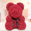 Drop 40cm Teddy Bear de Rose Flores Artificiais PE para Mulheres Dia dos Namorados Casamento Caixa de Presente de Natal Decoração de Casa 240228