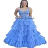 Lindo lilás em camadas vestido de baile cintas de espaguete uma linha babados apliques rendas vestidos de noite elegante ocasião especial aniversário vestidos de festa de noivado 2024 chique