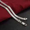 Kedjor Kvinnor Herrsmycken 925 Silver Needle Halsband Pendant Fashion Chain Villkor Krage Hela sidan 5mm