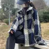 Jackor Plaid Jackor för kvinnor Ulzzang Loose Vintage Cargo Coat Chic Young Fall Casual Allmatch Korean 2022 Ny mode unisex outwear