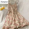 Dress Chic Ins Hot Two Layers Mini Dress Women Fashion Chiffon Spaghetti Strap Beach Dress Korean Girl Short Summer Dress