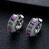 Hoopörhängen Luxury Baguette Geometry Colorful Cubic Zironium Engagement Dubai Naija Bridal Jewelry Addiction E10287 E1110