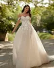 Off The Shoulder 2024 Wedding Dresses Lace Appliqued Bridal Gowns For Bride Sexy Tulle A Line Vestidos De Novia