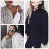 Pelz Furry Pelzmantel Frauen Flauschigen Warme Lange Hülse Oberbekleidung Herbst Winter Mantel Jacke Haarigen Kragen Mantel Plus Größe 3XL 2021