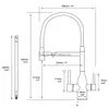 Kökskranar svart kök vatten filter kran mässing dricksfiltrerad kran dubbel pip mixer 360 graders rotation rening kranar dhezf
