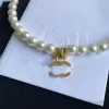 designer jewelry necklaceNecklace Pendant Necklace Never Fade Pearl Crystal 18K Gold Plated Stainless Steel Letter Pendant Necklace Chain Jewellery Accessories