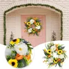 Couronne de fleurs décoratives de printemps, décoration de maison, porte d'entrée suspendue, décoration de Patio, pendentif de ferme