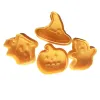 4 pçs halloween abóbora fantasma tema plástico cortador de biscoitos êmbolo fondant molde de chocolate ferramentas de decoração do bolo