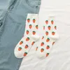 Femmes chaussettes avocat été coton avocat fraise broderie respirant drôle chaussette Harajuku école fille cheville