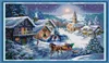 Skymning i snöhemmet Cross Stitch Kit Handgjorda korsstygnbroderiska handarbetssatser räknade tryck på duk DMC 14CT 11CT8377452