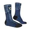 Women Socks Blue Denim Classic Jeans Autumn Vintage Desgin Stockings Roliga män Bekväm anpassad klättring Anti Skid