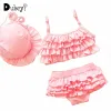 Traje de baño para niña, Bikini de natación, conjuntos de 3 uds, traje de baño para niños pequeños, trajes de baño para bebés, conjunto de bañera para bebés, ropa de baño para bebés, trajes de baño para niños pequeños