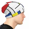 Berets Art Beanie Hats Mondrian Minimalist De Stijl Modern Skullies Beanies Outdoor Adult Unisex Caps Design Trendy Bonnet
