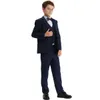 Completo per bambini Ragazzi Matrimonio Abito formale Set Bambini Gentleman Anello Portatore Abbigliamento Esegui smoking Gilet Pantaloni Blazer 3 PZ 240304