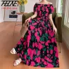 Robe Robes Robe Boho Robe Femmes Maxi Longue Sexy Été Indien Vêtements Bohème Coton Floral Plage Coréenne Mode Style Casual