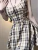 Robe Robes Femmes Plaid Dos Nu Sexy Style Européen Allmatch Simple Créativité Personnalité Moderne Streetwear Dames Été Quotidien