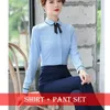 Women's Blouses 2024 Women Shirts Blouse Ladies 2 Piece Pant And Top Sets Office Work Wear OL Styles