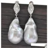 Dangle Chandelier Earrings Z9992 Natural Drop-Baroque Keshi Reborn Pearl Earring Cz Drop Delivery Jewelry Dhdvc