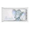 LVYZIHO bébé garçon berceau ensemble de literie nom personnalisé bleu éléphant ensemble de literie bébé douche cadeau ensemble de literie 240220