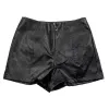 Shorts Zomer Chic Fashion Faux PU Lederen Shorts Dames Vintage Mid Taille Bodycon Rits Zwarte Shorts Vrouwelijke Sexy Slanke Korte Broek