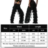 Capris Tulle Pants Solid Color Ruffle Yarn Wide Long Pants High WAIST WIDE LEGOUNSER