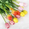 Fleurs décoratives 5 pièces tulipes artificielles vraie touche Latex Bouquet réaliste pour fête de mariage bureau maison cuisine décor