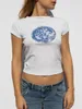 Damen T-Shirts Disco Ball Print T-Shirt für Frauen Y2K Kurzarm T-Shirt süße T-Shirts Shirt Top Teen Girls Streetwear