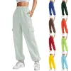 Capris kvinnors arbetskläder Sweatpants Casual Loose High midje jogger Elastic midjebyxor damer Sweatpants Casual Sport Pants Homewear