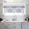 Gordijn lente aquarel bloemen hortensia klein raam volant pure korte slaapkamer interieur voile gordijnen