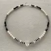 Collier Vintage de perles d'eau douce, chaîne d'amour en Agate noire, chaîne légère de luxe, haut de gamme, charme de Banquet, tendance