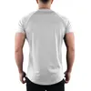 T-shirt de gymnastique régulier vêtements de fitness d'été pour hommes T-shirt à manches courtes à col rond en coton T-shirt ultra-mince T-shirt d'entraînement de fitness haut 240305