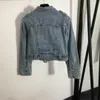 Giacche da donna abbigliamento firmato Cappotto di jeans Lettera B cintura doppiopetto vita nascosta stile pelle bavero cappotto di jeans a maniche lunghe Abbigliamento donna a1 240305