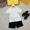 Classics kids tracksuits baby Short sleeved suit Size 110-160 CM Summer two-piece set Geometric pattern printing t shirt and shorts 24Mar