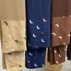 Roupas étnicas Muçulmano Chiffon Hijab Lua Padrão Hijabs Cabeça Wraps Lenços Senhoras Foulard Femme Véu Scurf Longo Xales para