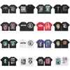 2024 Mode Hellstar Shirt Hommes rap haute tendance américaine marque Fun personnalité hip hop comics alphabet anglais imprimé lâche ras du cou à manches courtes T-shirt Hipster